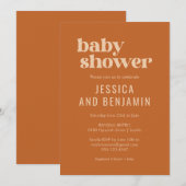 Modern Cute Retro Boho Terracotta Baby shower Kaart (Voorkant / Achterkant)