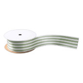 Modern Cute Sage Green Stripes Holiday Satijnen Lint (Spoel)