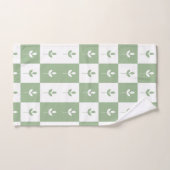Modern Cute Sage-groen en wit bladpatroon Bad Handdoek (Handdoek)
