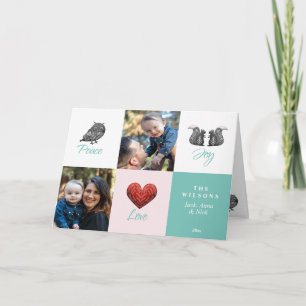 Modern Cute Scandinavian Foto Kerstmis Feestdagen Kaart