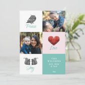 Modern Cute Scandinavian Foto Kerstmis Feestdagenkaart (Staand voorkant)