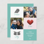 Modern Cute Scandinavian Foto Kerstmis Feestdagenkaart (Voorkant / Achterkant)