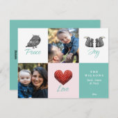 Modern Cute Scandinavian Foto Kerstmis Feestdagenkaart (Voorkant / Achterkant)