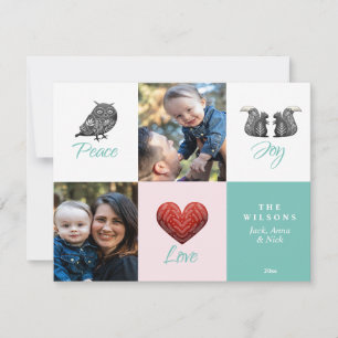 Modern Cute Scandinavian Foto Kerstmis Feestdagenkaart