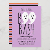 Modern Cute Scary Ghost Boo Halloween Bash Kaart (Voorkant / Achterkant)