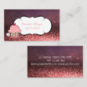 Modern Cute Schattig Cupcake Bakery Bokeh Visitekaartje (Voorkant / Achterkant)