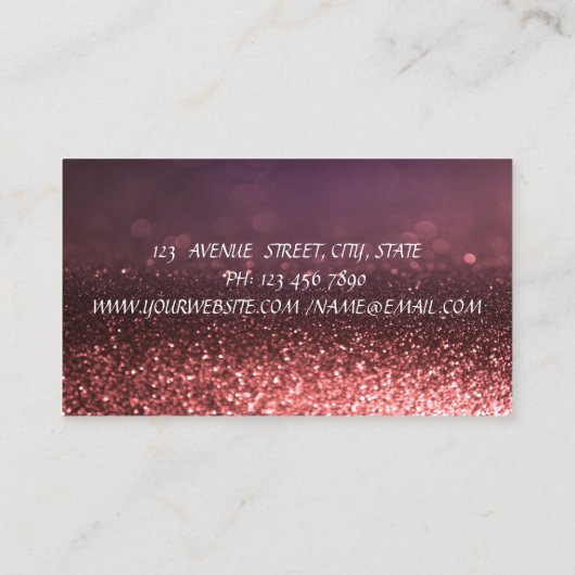 Modern Cute Schattig Cupcake Bakery Bokeh Visitekaartje (Achterkant)