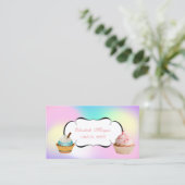 Modern Cute Schattig Cupcake bakery Ombre Visitekaartje (Staand voorkant)