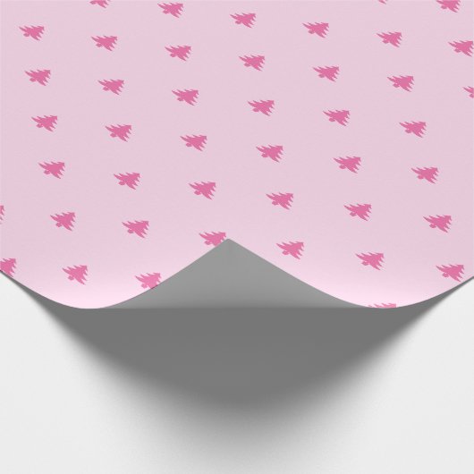 Modern Cute Simple Girly Roze kerstbomen Cadeaupapier (Hoek)