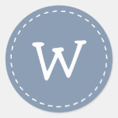 Modern Cute Simple Steek Aangepast Monogram Ronde Sticker (Voorkant)