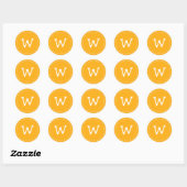 Modern Cute Simple Stitch Custom Monogram Ronde Sticker (Vel)