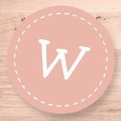 Modern Cute Simple Stitch Custom Monogram Ronde Sticker