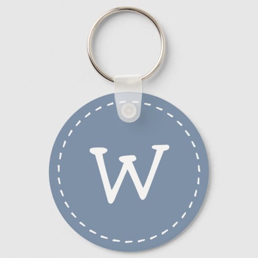 Modern Cute Simple Stitch Custom Monogram Sleutelhanger (Achterkant)
