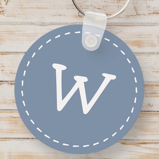 Modern Cute Simple Stitch Custom Monogram Sleutelhanger