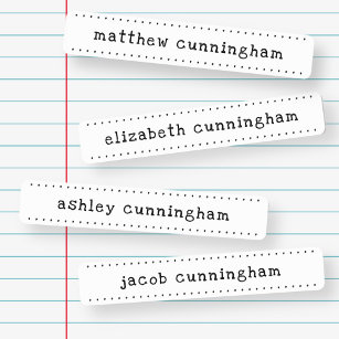 Modern Cute Simple Typography Lijst Voeg vier name Kinderlabels
