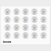 Modern Cute Slaping Slaap Animal Name Baby shower Ronde Sticker (Vel)
