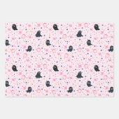 Modern Cute Spooky Ghost Halloween Inpakpapier Vel (Voorkant)