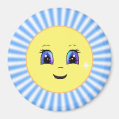 Modern Cute Sun Face Magneet (Voorkant)