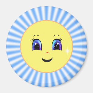 Modern Cute Sun Face Magneet