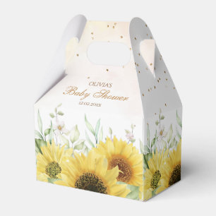 Modern Cute Sunflower Floral Baby shower Hartelijk Bedankdoosjes