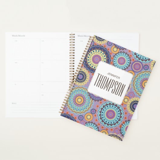 Modern Cute Trendy Colorful Paars Custom Planner (Display)