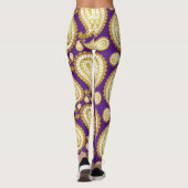 Modern Cute Trendy Elegant Golden Xmas Paars Leggings (Achterkant)