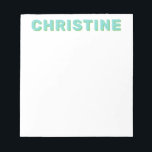 Modern Cute Turquoise Kelly Green Kinder Teacher Notitieblok<br><div class="desc">Modern Classic Turquoise en Kelly Green Typography Retro Kinder Teacher Notitieblok</div>