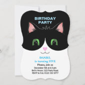 Modern Cute Tuxedo Cat Boy Birthday Kaart (Voorkant)