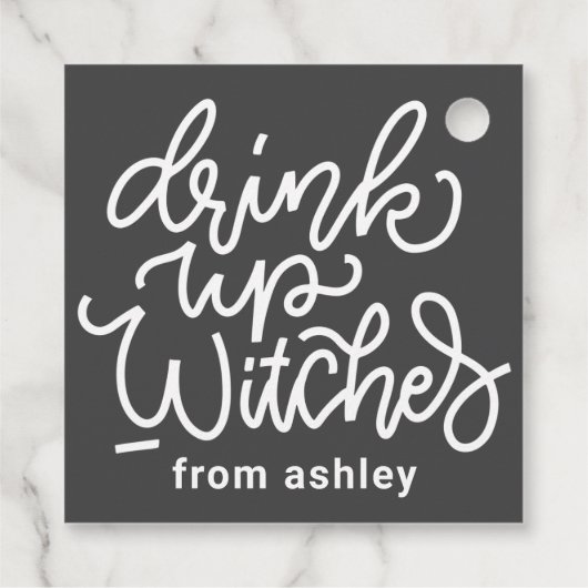 Modern Cute Typography Funny Halloween Quote Bedankjes Labels (Achterkant)