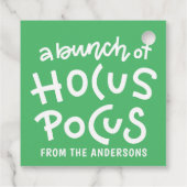 Modern Cute Typography Hocus Pocus Halloween Bedankjes Labels (Achterkant)