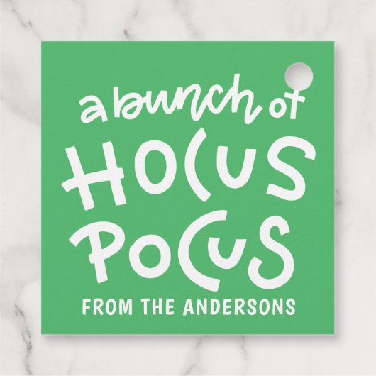Modern Cute Typography Hocus Pocus Halloween Bedankjes Labels (Achterkant)