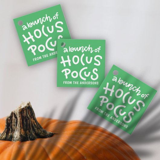 Modern Cute Typography Hocus Pocus Halloween Bedankjes Labels