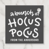 Modern Cute Typography Hocus Pocus Halloween Bedankjes Labels (Achterkant)