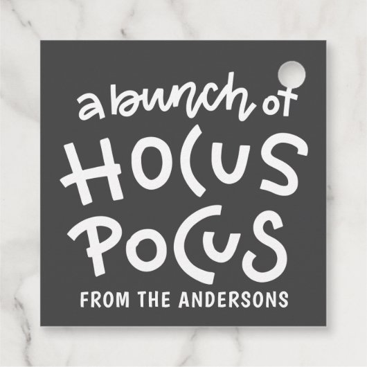 Modern Cute Typography Hocus Pocus Halloween Bedankjes Labels (Achterkant)