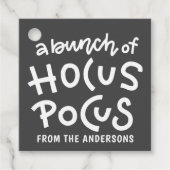 Modern Cute Typography Hocus Pocus Halloween Bedankjes Labels (Voorkant)