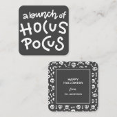 Modern Cute Typography Hocus Pocus Halloween Informatiekaartje (Voorkant / Achterkant)