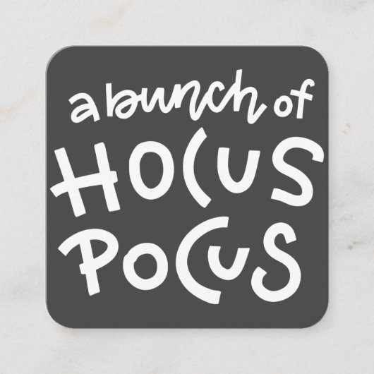 Modern Cute Typography Hocus Pocus Halloween Informatiekaartje (Voorkant)