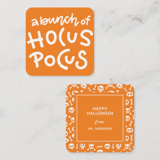 Modern Cute Typography Hocus Pocus Halloween Informatiekaartje (Voorkant / Achterkant)