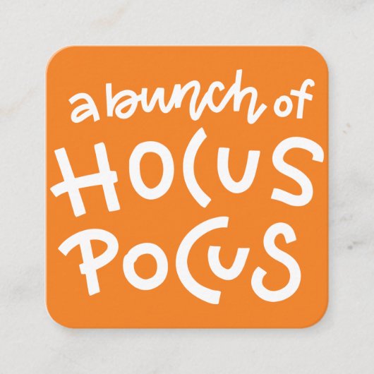 Modern Cute Typography Hocus Pocus Halloween Informatiekaartje (Voorkant)