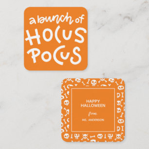 Modern Cute Typography Hocus Pocus Halloween Informatiekaartje