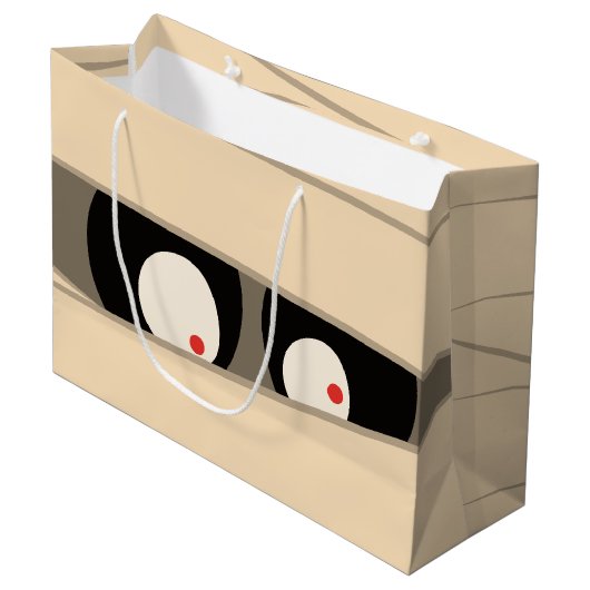 Modern Cute Typography Mummy Monster Halloween Groot Cadeauzakje (Voorkant Gekanteld)