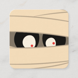 Modern Cute Typography Mummy Monster Halloween Informatiekaartje