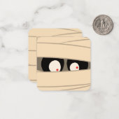 Modern Cute Typography Mummy Monster Halloween Notitiekaartje (Voorkant / Achterkant in situ)