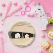 Modern Cute Typography Mummy Monster Halloween Papieren Bordje (Feest)