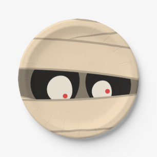 Modern Cute Typography Mummy Monster Halloween Papieren Bordje