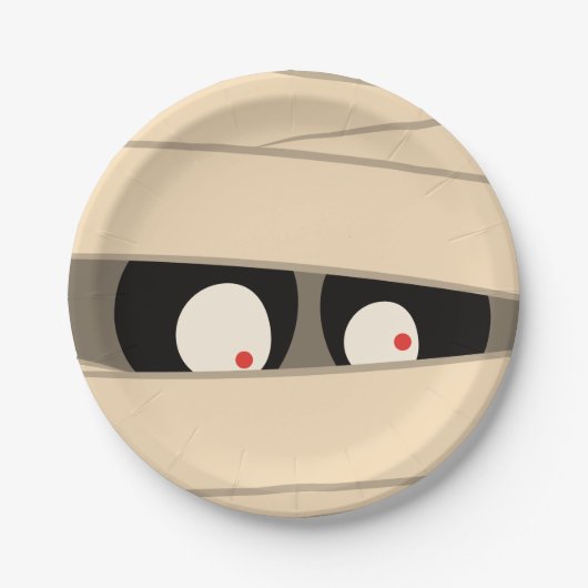 Modern Cute Typography Mummy Monster Halloween Papieren Bordje (Voorkant)