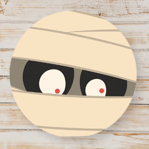 Modern Cute Typography Mummy Monster Halloween Ronde Sticker
