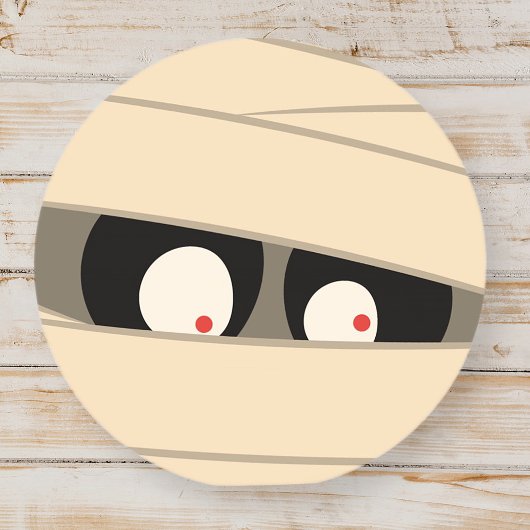 Modern Cute Typography Mummy Monster Halloween Ronde Sticker