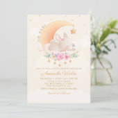 Modern Cute Waterverf Boho Bunny Boy Baby shower Kaart (Staand voorkant)