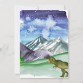 Modern Cute Waterverf Dinosaur Green Birthday Kaart (Achterkant)